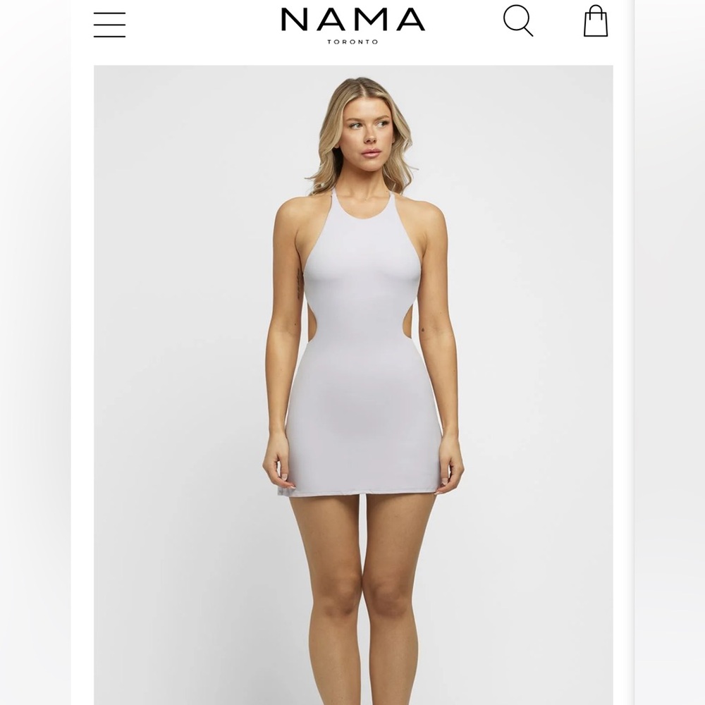Nama body butter cutout mini dress.